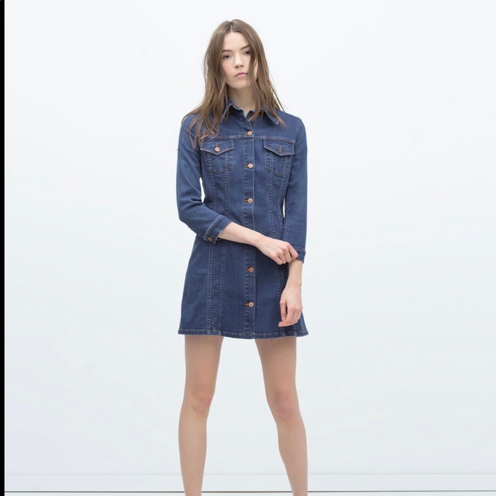 Zara Woman Premium Denim Mini Dress